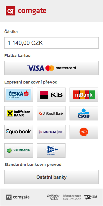 Platební terminál comgate